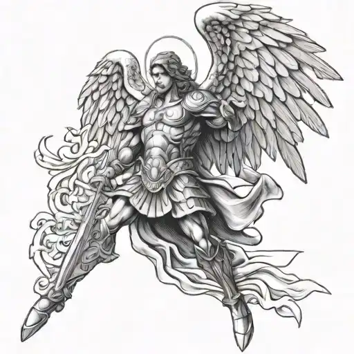 st. michael archangel tattoo design idea