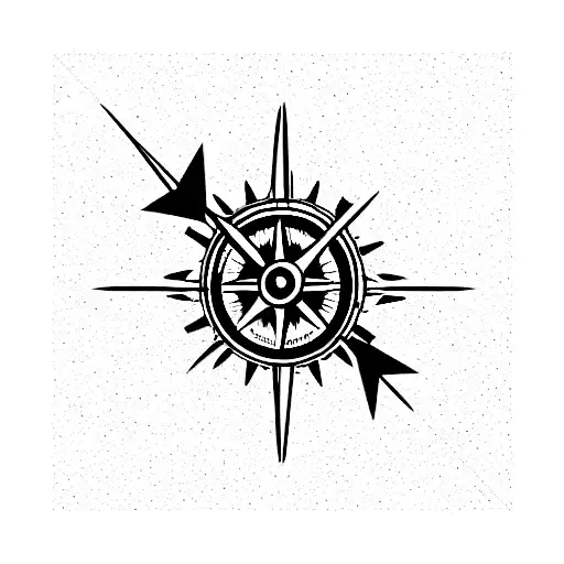 Broken Compass tattoo design idea