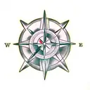 Broken Compass tattoo design idea