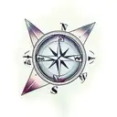 Broken Compass tattoo design idea