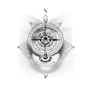 Broken Compass tattoo design idea