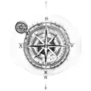 Broken Compass tattoo design idea