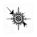 Broken Compass tattoo design idea