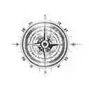 Broken Compass tattoo design idea