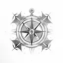 Broken Compass tattoo design idea
