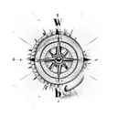 Broken Compass tattoo design idea
