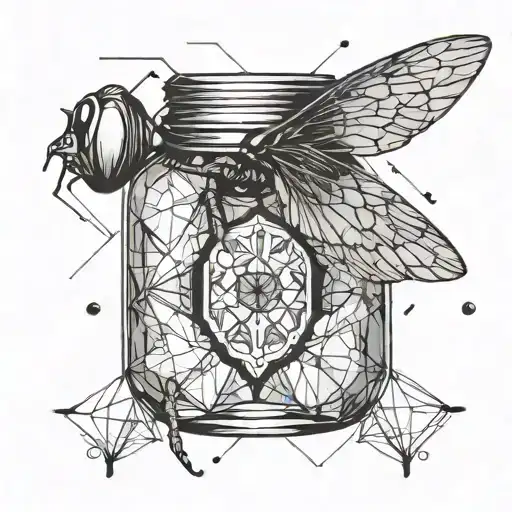 Fly on a jar tattoo design idea