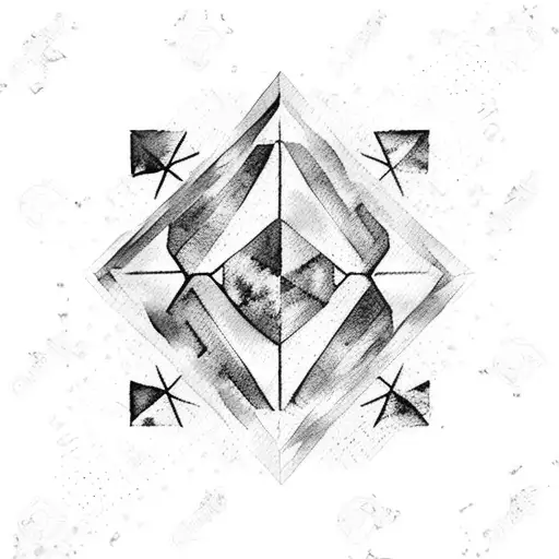 watercolor crystal gemstones tattoo design idea