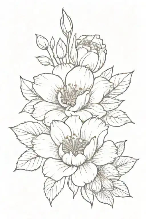 September and April birth flowers tattoo design idea