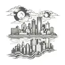 Detroit skyline tattoo design idea