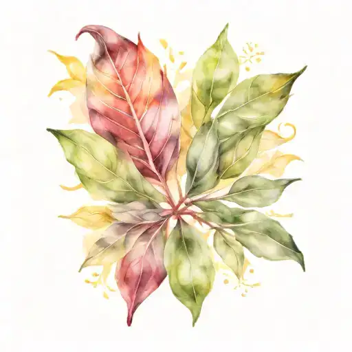 bay leaf and sun  tattoo design idea