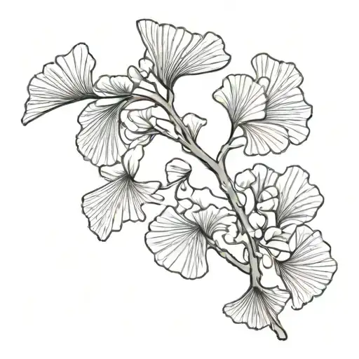 ginkgo leaves and spiritual love tattoo design idea