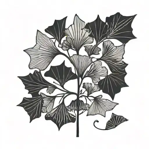 ginkgo leaves and spiritual love tattoo design idea