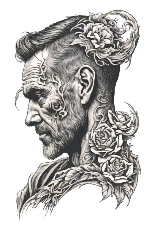 man and loneliness tattoo design idea