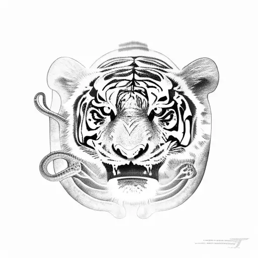 snake, monkey, boar, tiger tattoo design idea