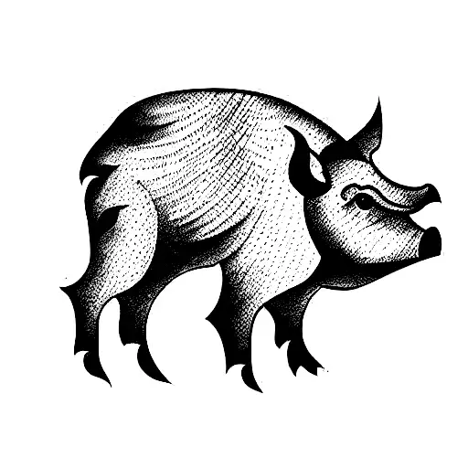 wild boar tattoo design idea