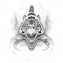snake, monkey, boar, tiger tattoo design idea