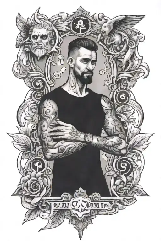 forearm tattoo, god, family, brother, loyalty, money tattoo design idea