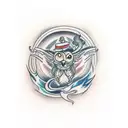 fire and 1111 tattoo design idea