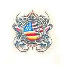 fire and 1111 tattoo design idea