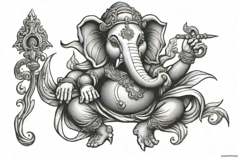Ganesh god tattoo design idea