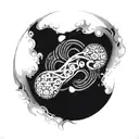 ying yang universe tattoo design idea