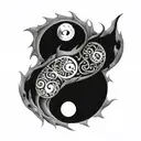 ying yang universe tattoo design idea