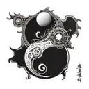 ying yang universe tattoo design idea