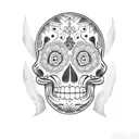 Mexican calavera  tattoo design idea