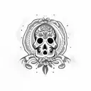 Mexican calavera  tattoo design idea