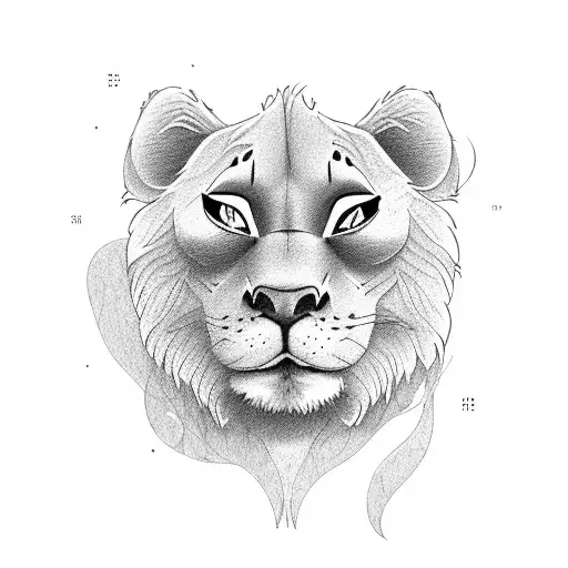 simba and Nala  tattoo design idea