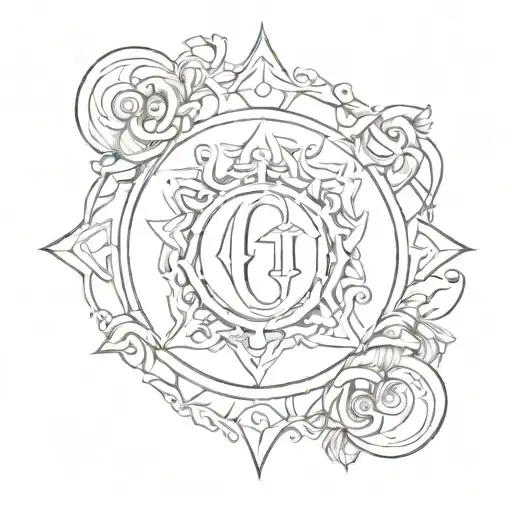 Symbole alpha omega logo tattoo design idea