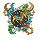 SCORPIO SAGITTARIUS AQUARIUS sing tattoo design idea