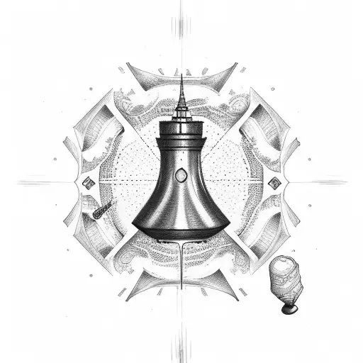 spinning top with 'Canon Event' written at the bottom  tattoo design idea
