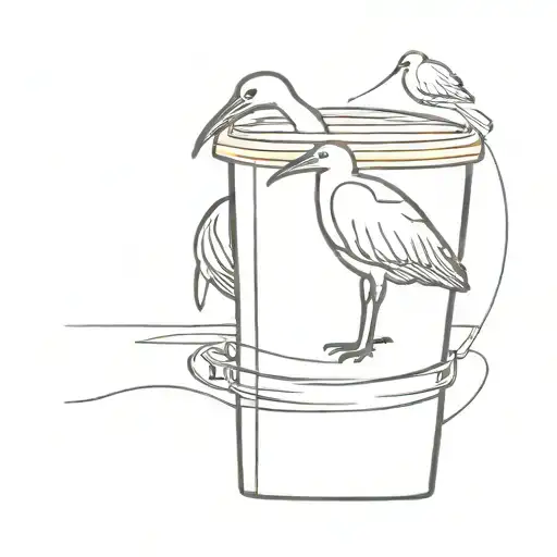ibis on a trash can  tattoo design idea