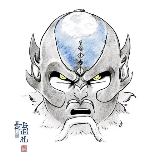 blue spirit last airbender mask tattoo design idea