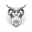 realistic front facing ram face tattoo design idea