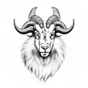 front facing ram face tattoo design idea