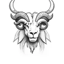 front facing ram face tattoo design idea