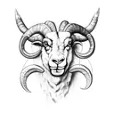 front facing ram head tattoo design idea