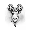 front facing ram head tattoo design idea