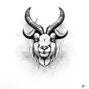 front facing ram head tattoo design idea