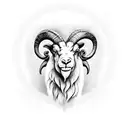front facing ram face tattoo design idea