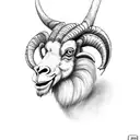 front facing ram face tattoo design idea