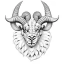 front facing ram face tattoo design idea