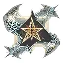 Star with demonic wings tattoo design idea