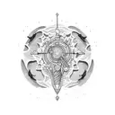 beach theme leg sleve tattoo design idea