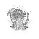 beach theme leg sleve tattoo design idea