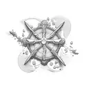 beach theme leg sleve tattoo design idea