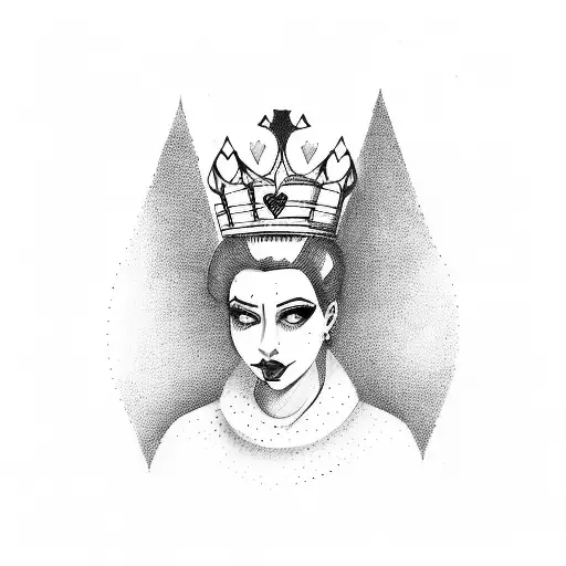 Queen of Hearts tattoo design idea